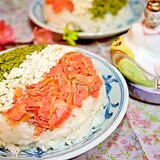 ひな祭り✿お寿司が苦手な子にささげる3色ご飯ケーキ